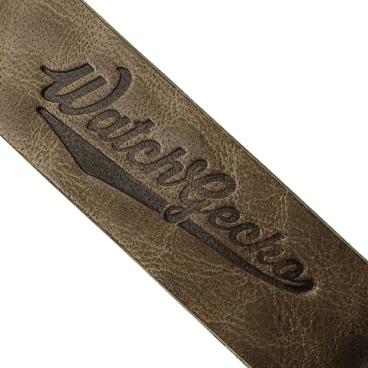 WatchGecko Branded Leather Keyring - Beige