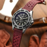 Ashdown Togo Leather Racing Watch Strap - Red