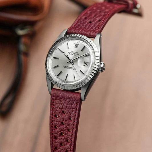 Ashdown Togo Leather Racing Watch Strap - Red