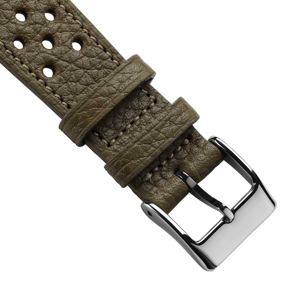 Ashdown Togo Leather Racing Watch Strap - Beige