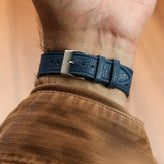 Ashdown Togo Leather Racing Watch Strap - Blue