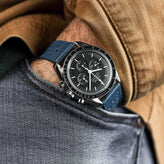Ashdown Togo Leather Racing Watch Strap - Blue