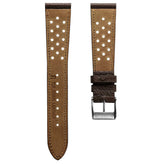 Ashdown Togo Leather Racing Watch Strap - Dark Brown