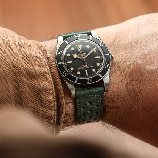 Ashdown Togo Leather Racing Watch Strap - Green