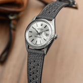 Ashdown Togo Leather Racing Watch Strap - Grey / Beige