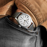 Ashdown Togo Leather Racing Watch Strap - Grey / Orange