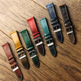Radstock Vintage Genuine Leather Watch Strap - Bright Red