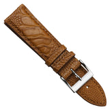 Durbuy Ostrich Leg Handmade Leather Watch Strap - Cognac