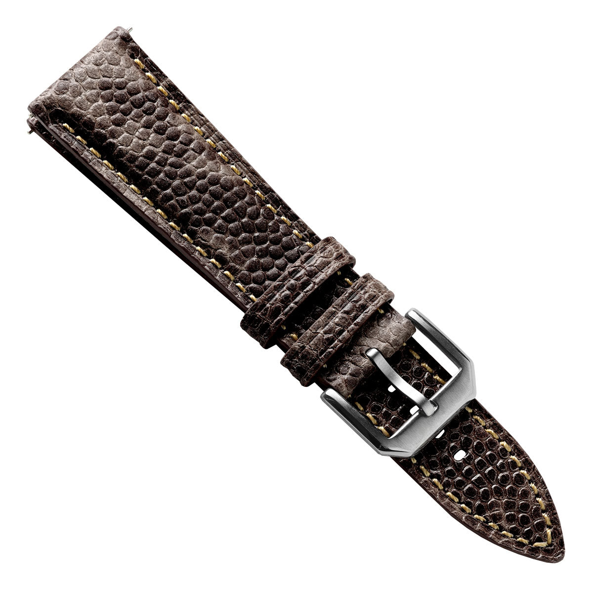 WatchGecko Adassa Classic Caviar Leather Watch Strap - Truffle