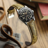 WatchGecko Adassa Classic Caviar Leather Watch Strap - Ochre