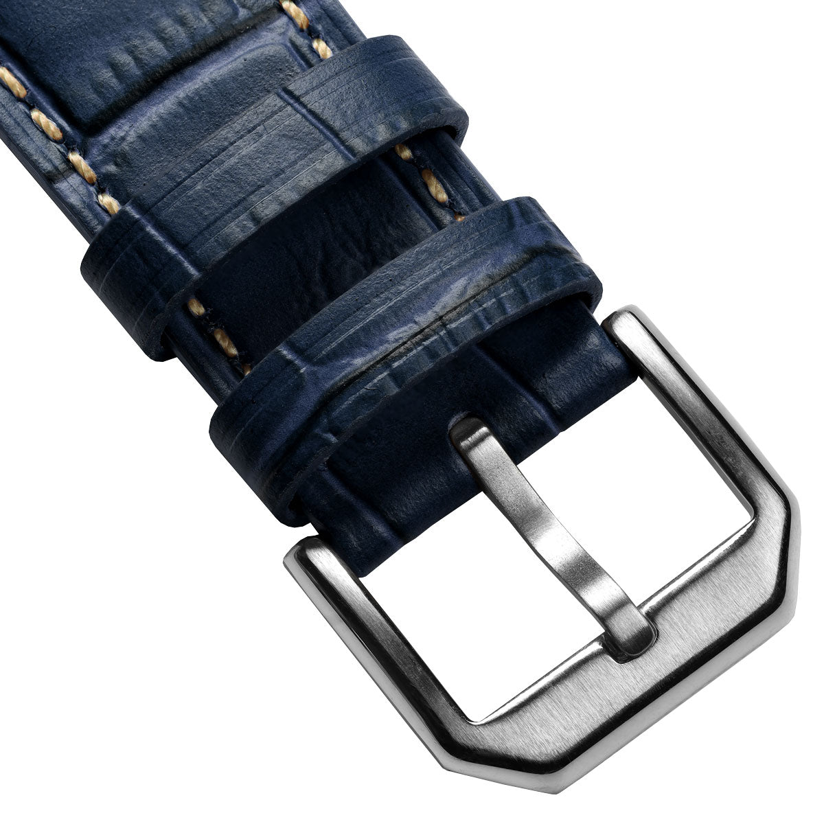 Carolina Gator Print Genuine Leather Watch Strap - Blue