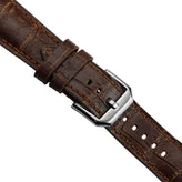 Vintage Carolina Gator Print Genuine Leather Watch Strap - Light Brown