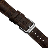 Vintage Carolina Gator Print Genuine Leather Watch Strap - Brown