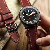 Brixham Special Buckle Crazy Horse Leather Watch Strap - Vintage Chestnut