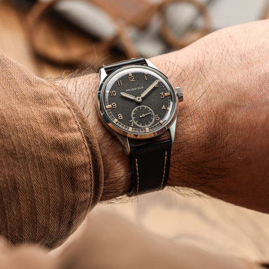 Brixham Special Buckle Classic Leather Watch Strap - Black on Praesidus