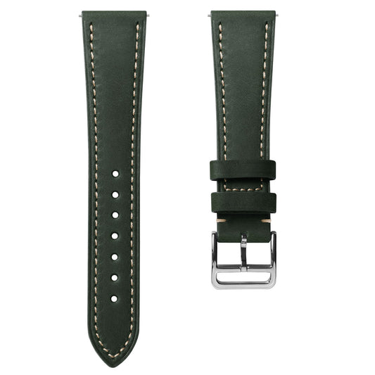 Brixham Special Buckle Crazy Horse Leather Watch Strap - Vintage Green