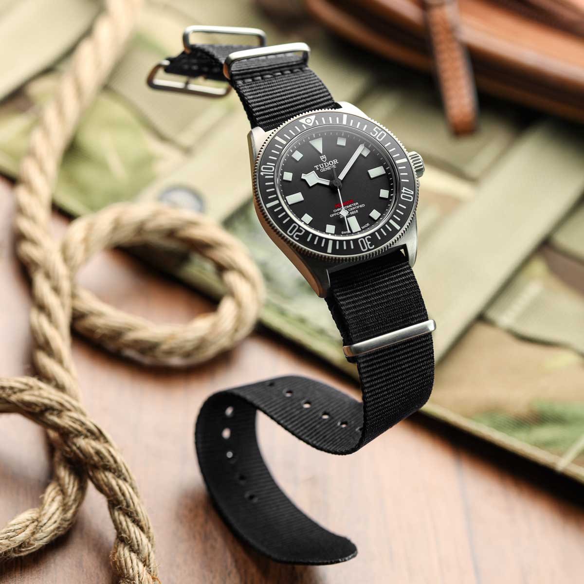 WatchGecko Standard Issue Military Strap - Tactical Black