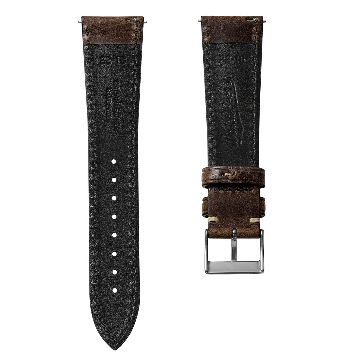 Classic Highley Genuine Leather Watch Strap - Chocolate Brown