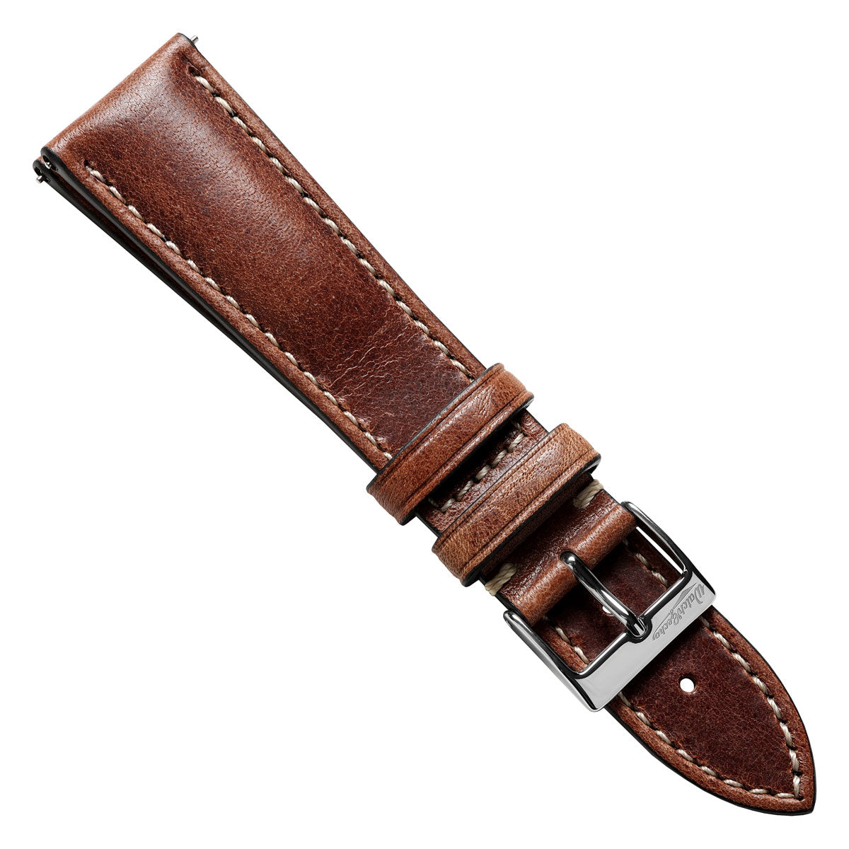 Classic Highley Genuine Leather Watch Strap - Reddish Brown