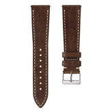 Flat Highley Genuine Leather Watch Strap - Chocolate Brown