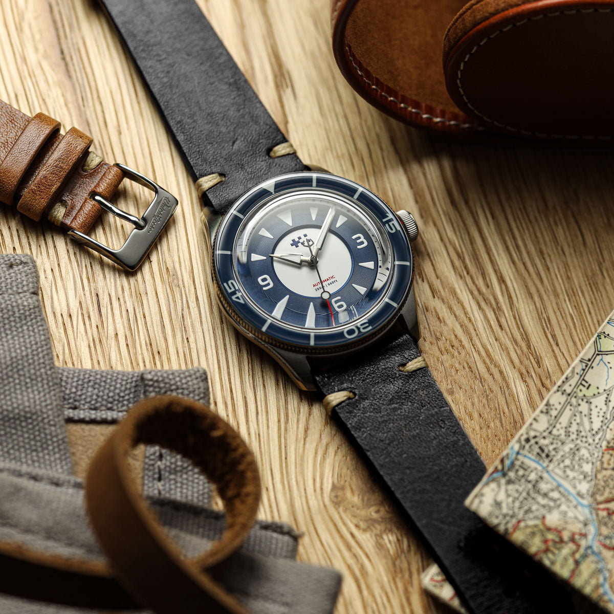 Classic Simple Handmade Italian Leather Watch Strap - Black
