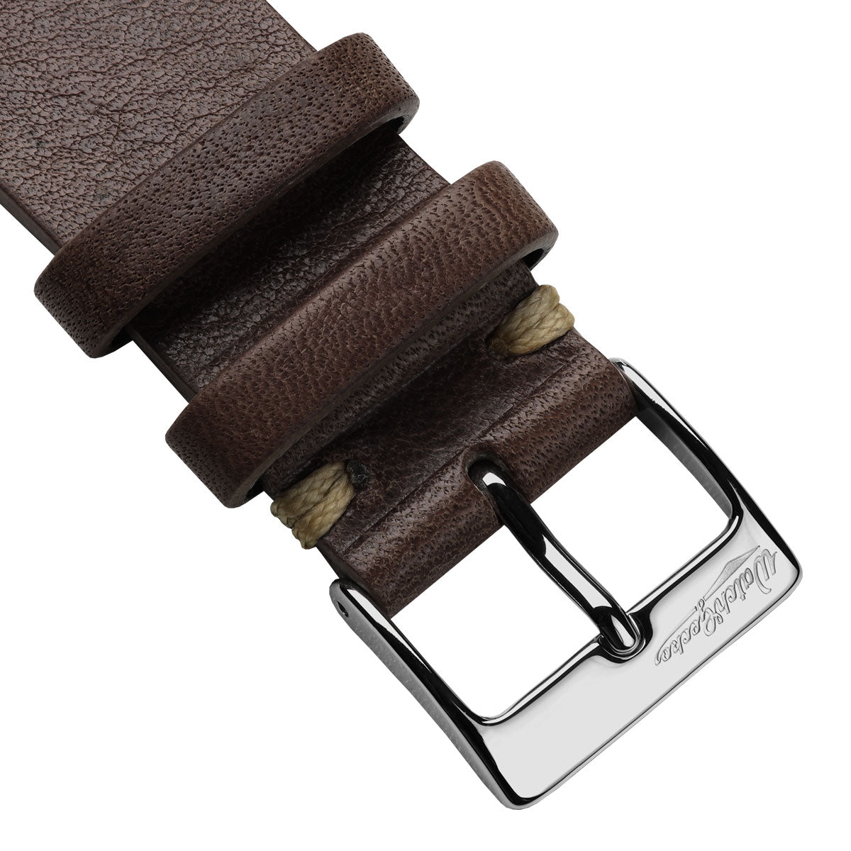 Classic Simple Handmade Italian Leather Watch Strap - Chocolate Brown