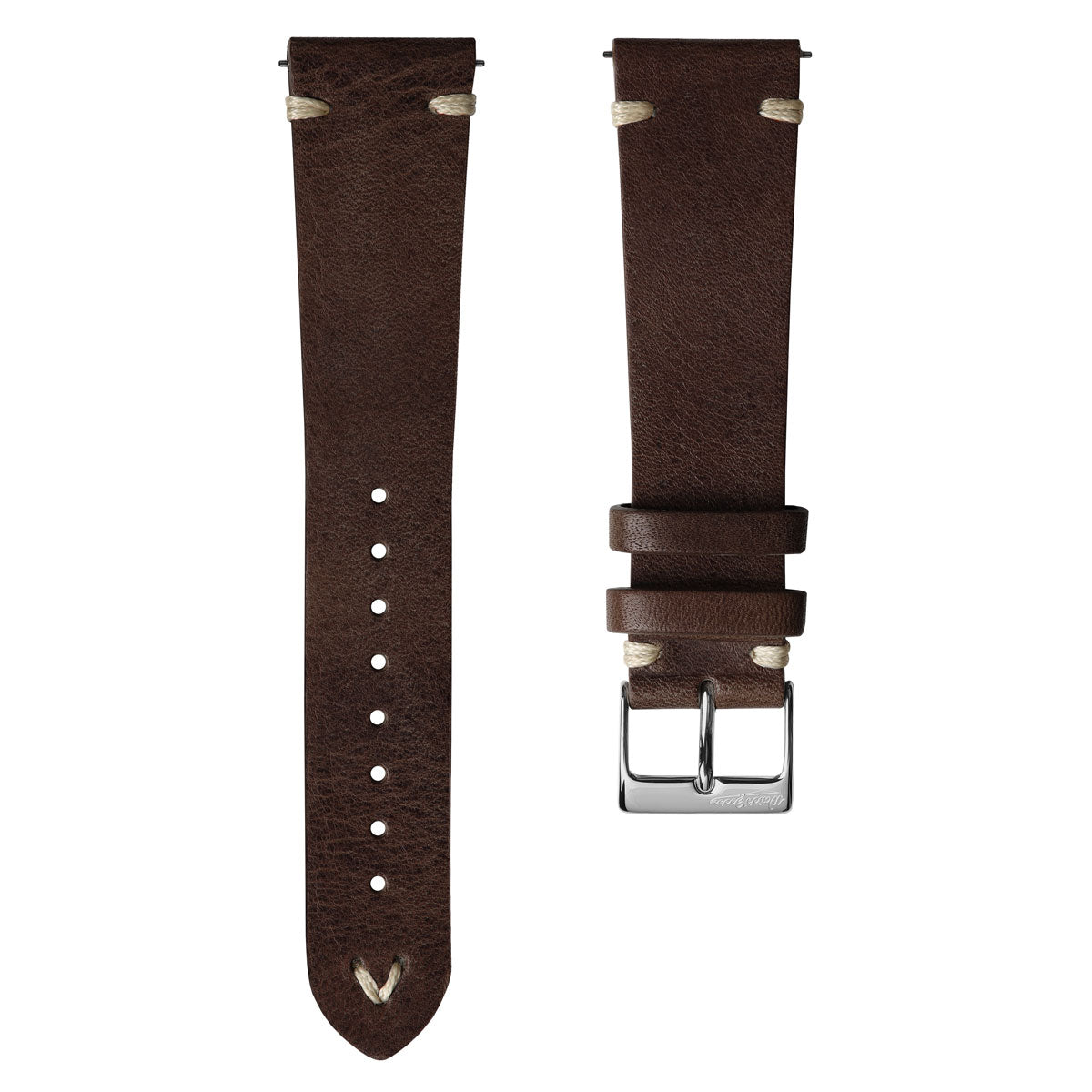 Classic Simple Handmade Italian Leather Watch Strap - Chocolate Brown ...