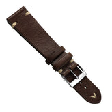 Classic Simple Handmade Italian Leather Watch Strap - Chocolate Brown