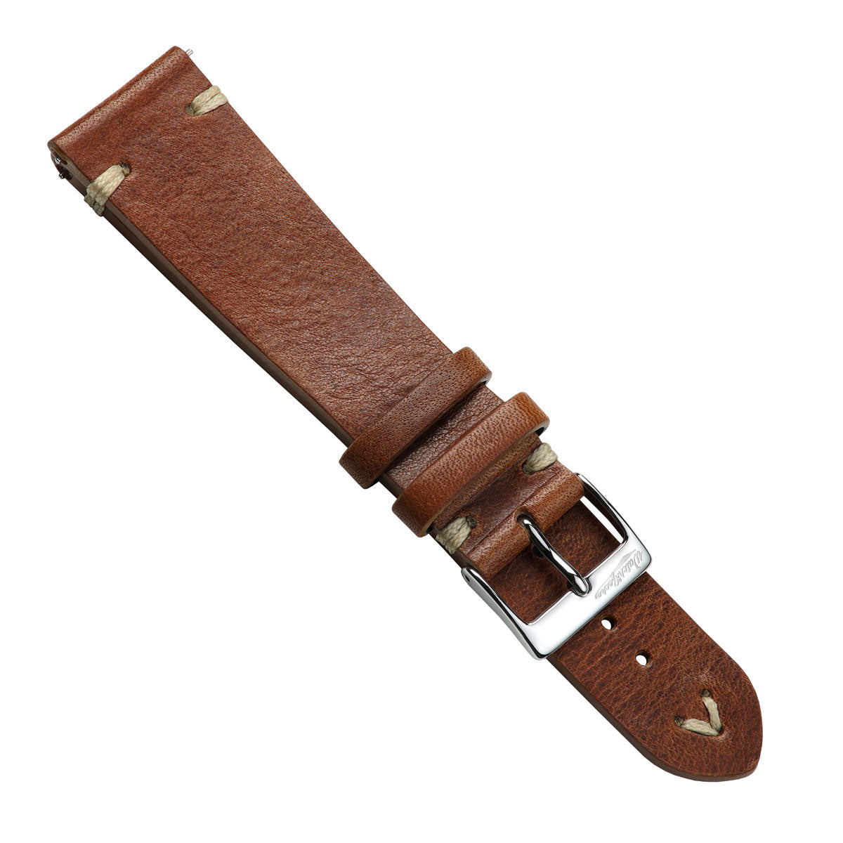 Classic Simple Handmade Italian Leather Watch Strap - Reddish Brown