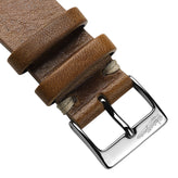 Classic Simple Handmade Italian Leather Watch Strap - Light Brown