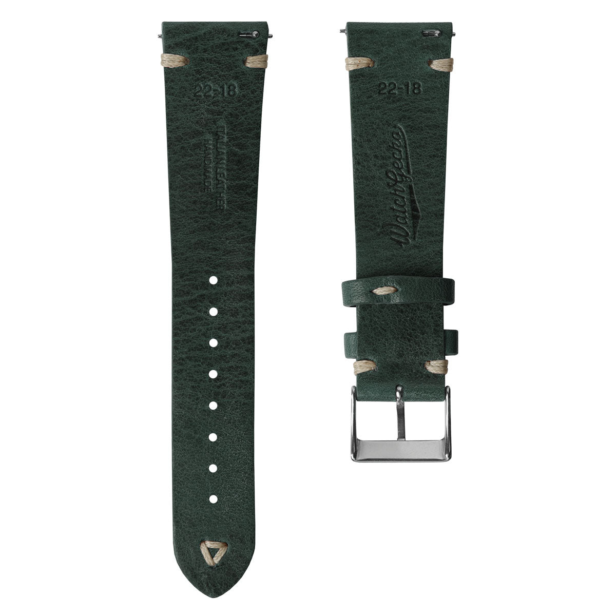 Classic Simple Handmade Italian Leather Watch Strap - Reef