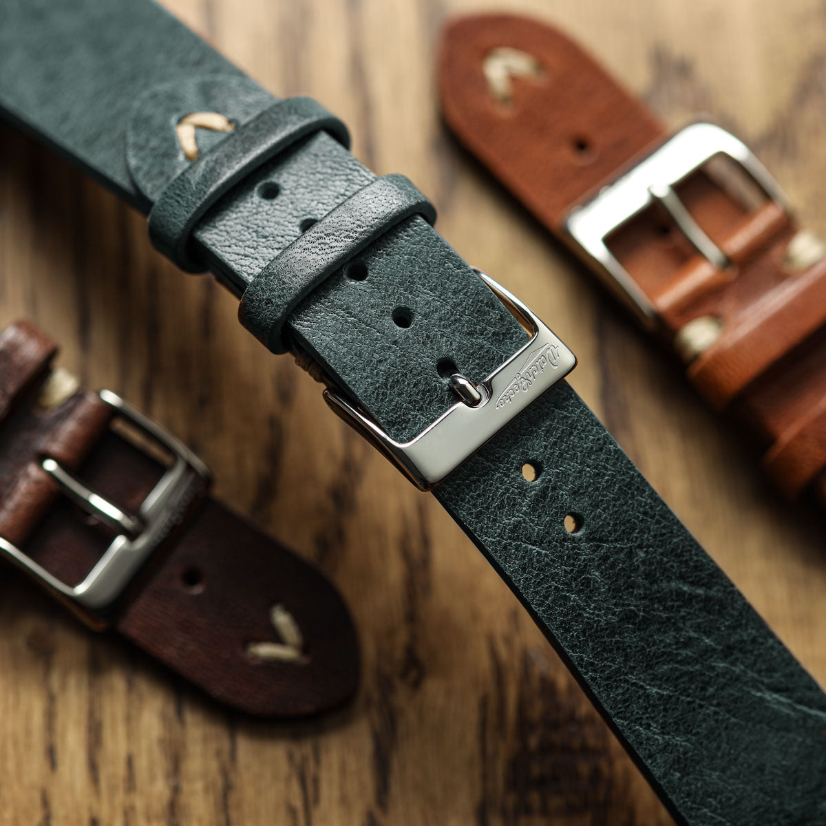 Classic Simple Handmade Italian Leather Watch Strap - Reef