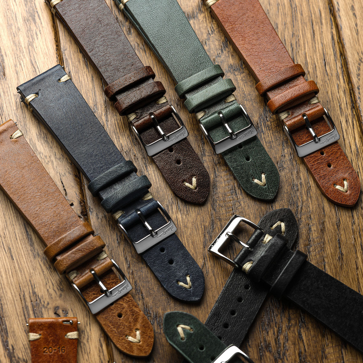 Classic Simple Handmade Italian Leather Watch Strap - Reddish Brown