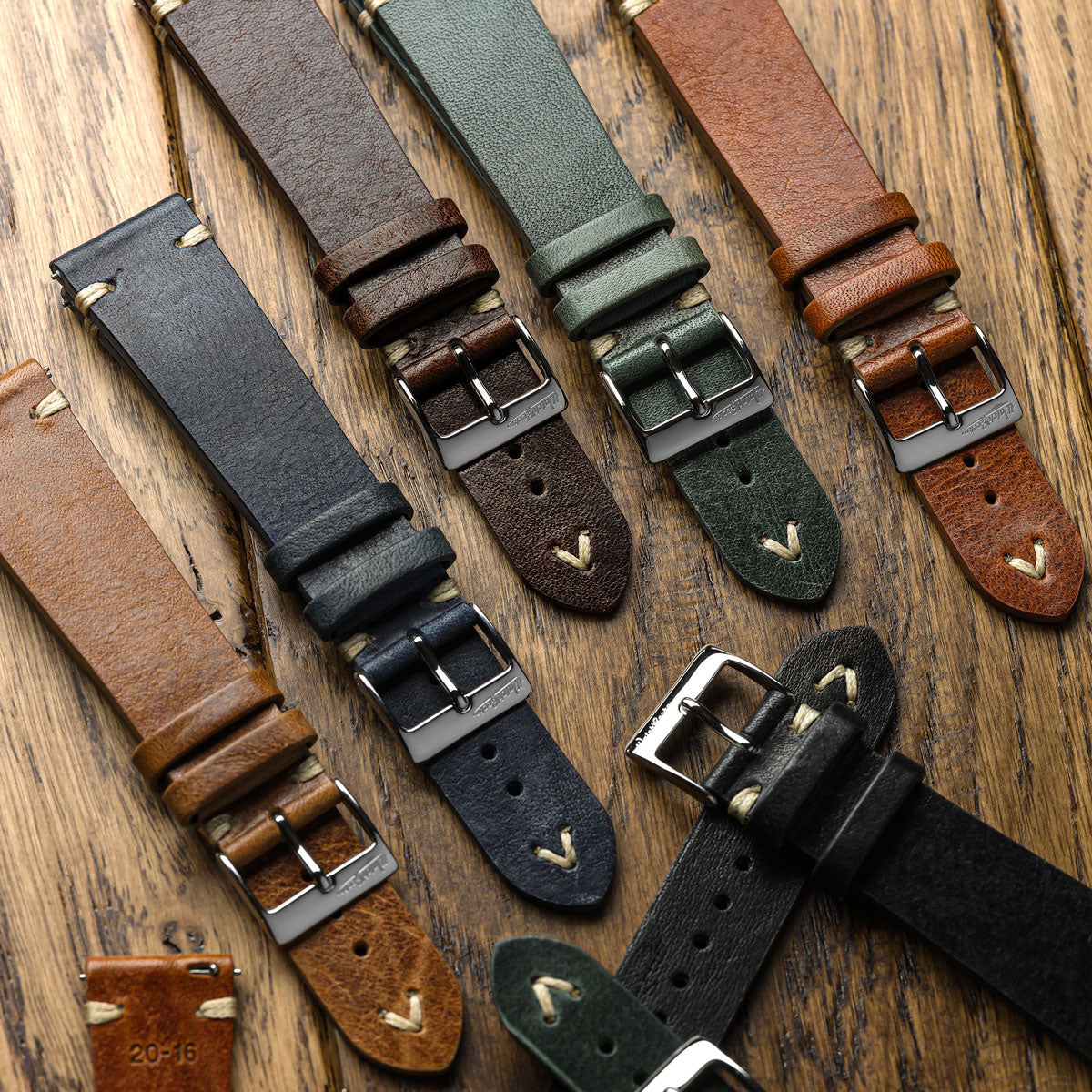 Classic Simple Handmade Italian Leather Watch Strap - Reef