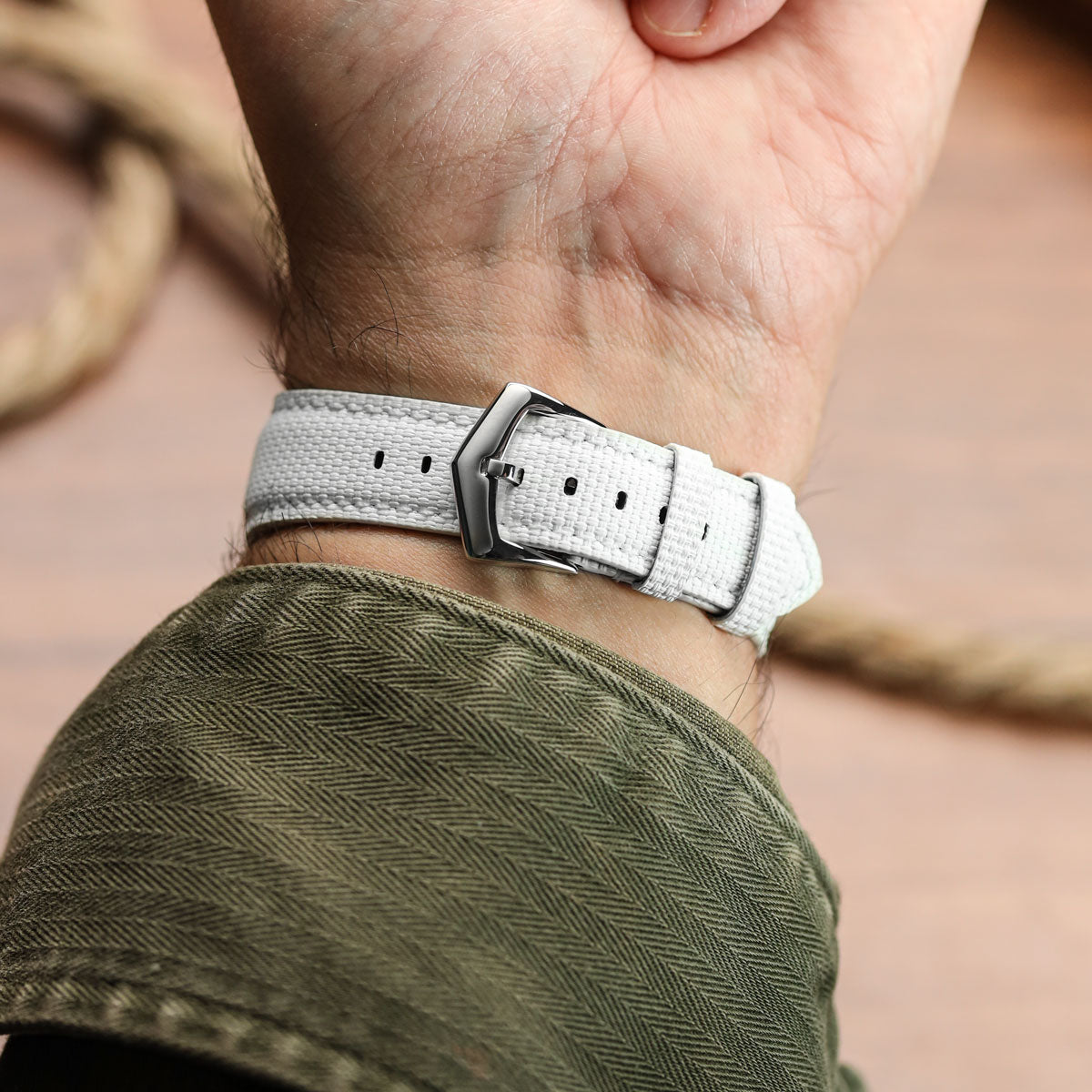 Waypoint Rubber Watch Strap - Sail White