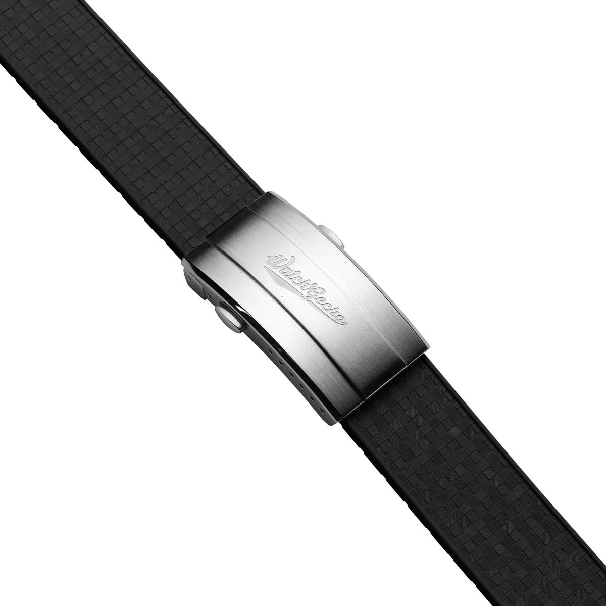 Mosaic CTS Rubber Watch Strap with Push Button Buckle - Jet Black