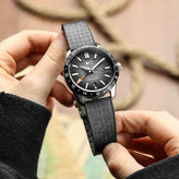 Mosaic CTS Rubber Watch Strap with Push Button Buckle - Storm Grey