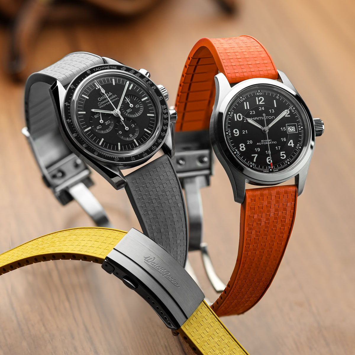 Mosaic CTS Rubber Watch Strap with Push Button Buckle - Storm Grey