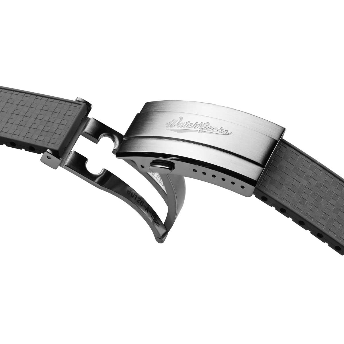Mosaic CTS Rubber Watch Strap with Push Button Buckle - Storm Grey