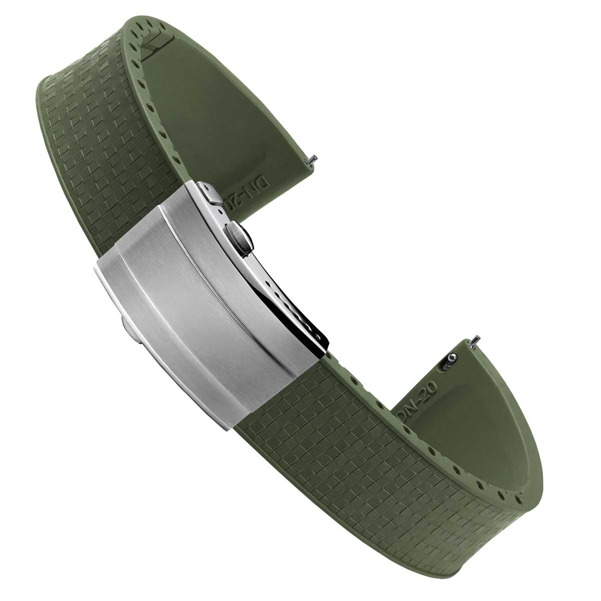 Mosaic CTS Rubber Watch Strap - Military Green