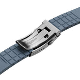 Mosaic CTS Rubber Watch Strap with Push Button Buckle - Powder Blue