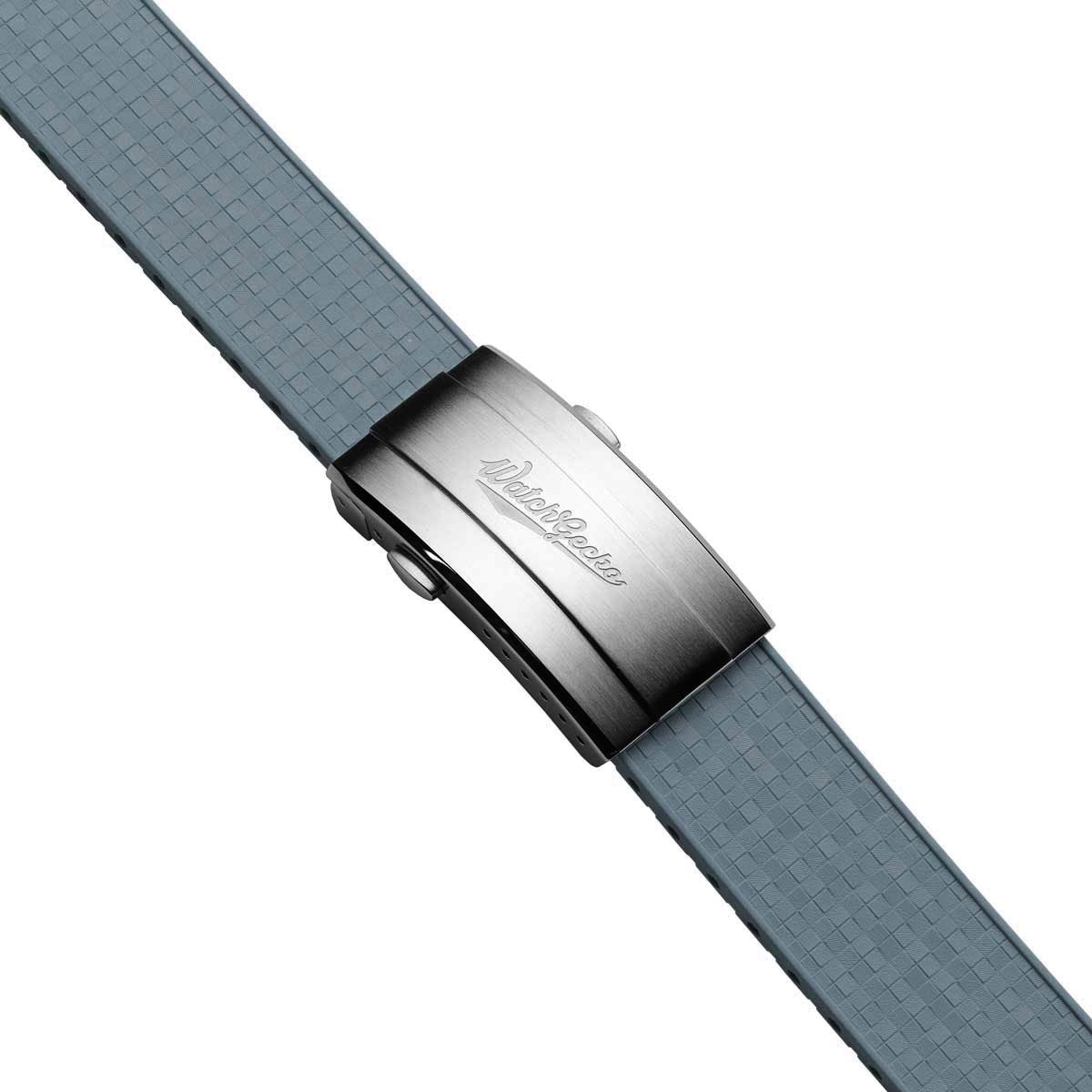 Mosaic CTS Rubber Watch Strap with Push Button Buckle - Powder Blue