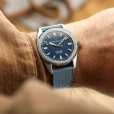 Mosaic CTS Rubber Watch Strap with Push Button Buckle - Powder Blue