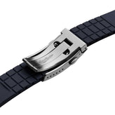 Mosaic CTS Rubber Watch Strap with Push Button Buckle - Navy Blue