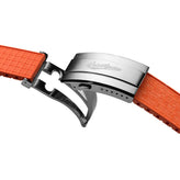Mosaic CTS Rubber Watch Strap with Push Button Buckle - Spanish Orange
