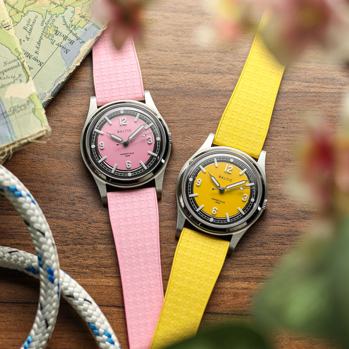 Mosaic CTS Rubber Watch Strap with Push Button Buckle - Canary Yellow