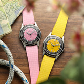 Mosaic CTS Rubber Watch Strap with Push Button Buckle - Canary Yellow