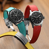 Mosaic CTS Rubber Watch Strap with Push Button Buckle - Tomato Red