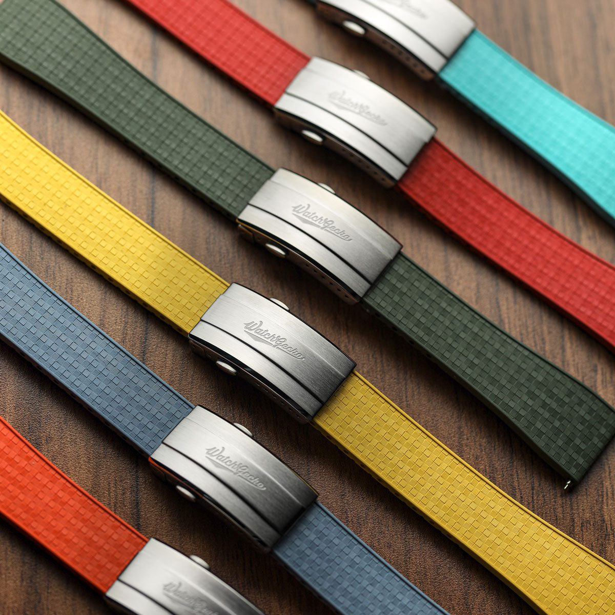 Mosaic CTS Rubber Watch Strap with Push Button Buckle - Storm Grey