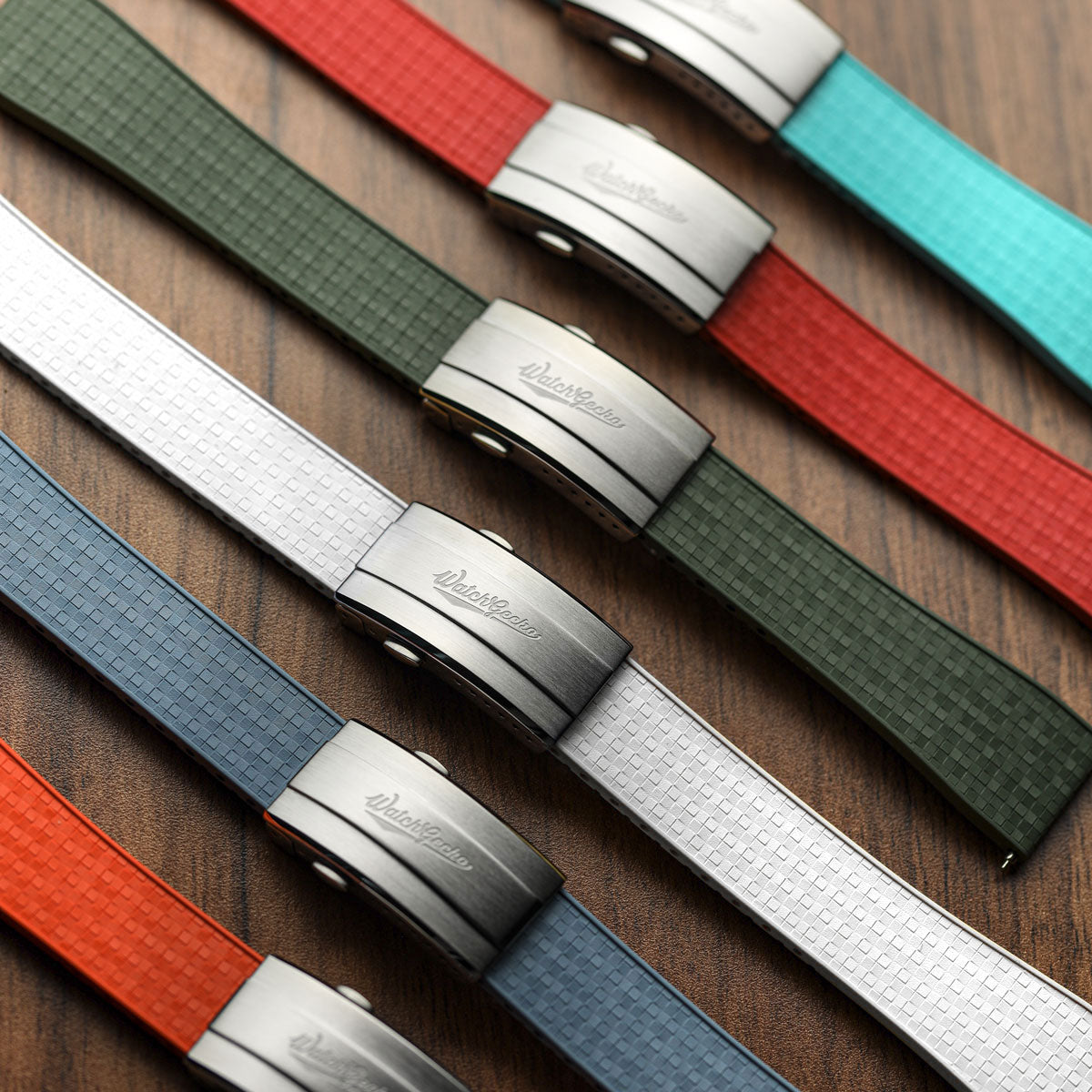 Mosaic CTS Rubber Watch Strap with Push Button Buckle - Storm Grey